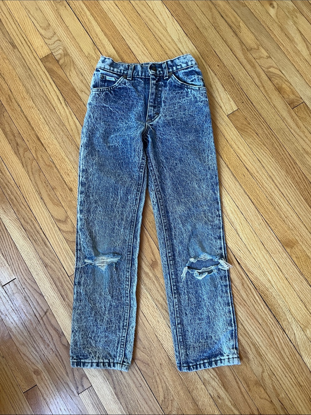 Girls vintage Distressed Acid Wash Blue Jeans